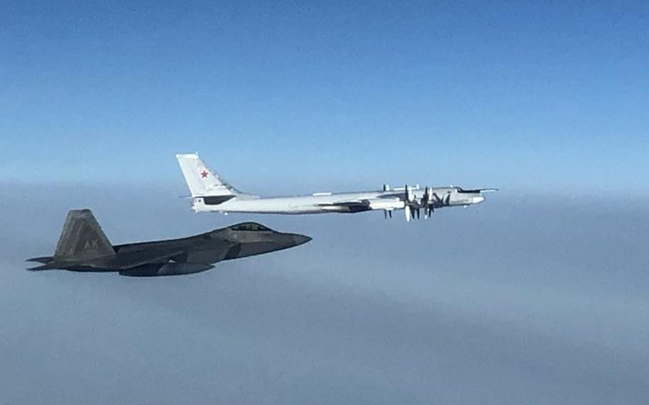 2 Russian bombers Tu-95 were intercepted by American fighter jets close to Alaska.