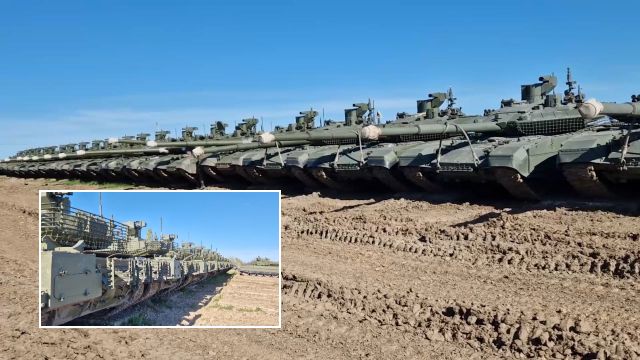 Russia is stockpiling a huge amount T-90M and T-72 tanks in Ukraine