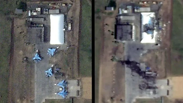 Russian Su-34s deployed 250 km behind the frontline were attacked