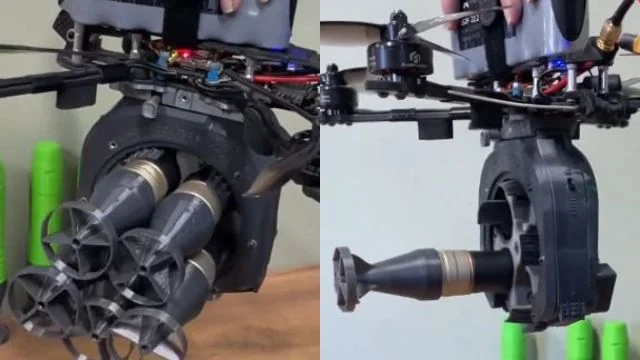 Revolver-style bomb-dropping drone unleashes five bombs in one run